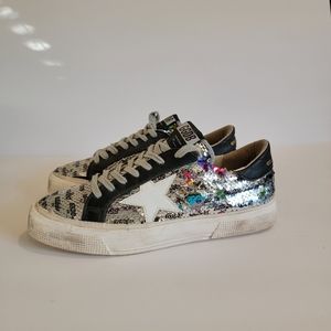 RARE Golden Goose May size 40 ggdb sequins rainbow sneakers
